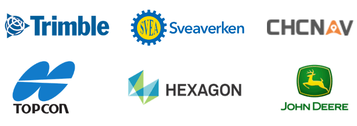 Marcas atendidas: Trimble, Topcon, John Deere, Hexagon, CHCNAV e Sveaverken